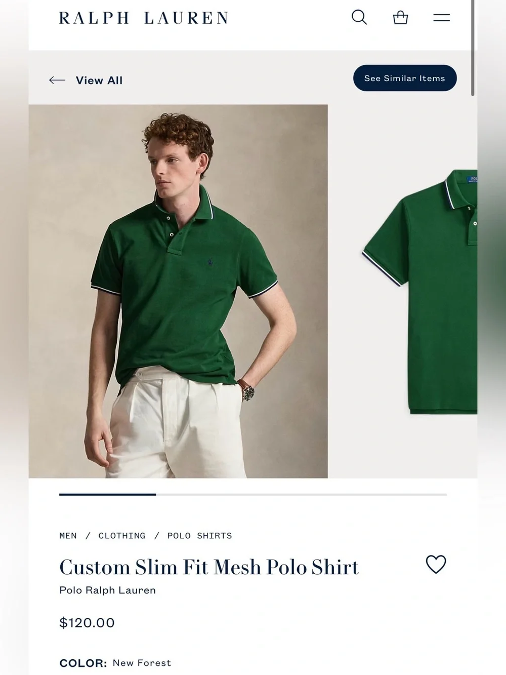 Polo Ralph Lauren Men’s Classic Fit New Forest Green Short-Sleeve Polo Large